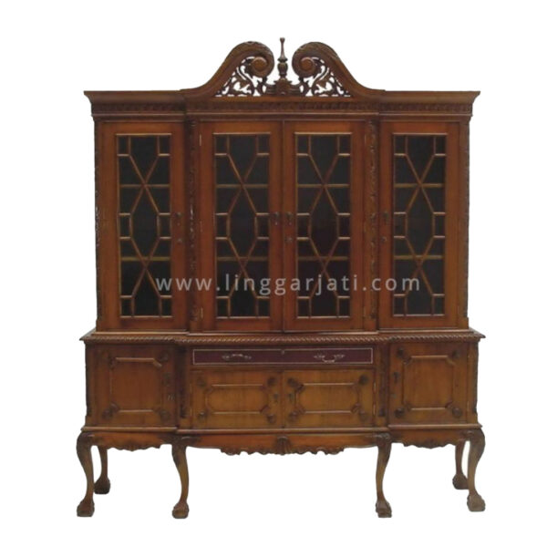 Mahogany Chippendale Breakfront China Cabinet