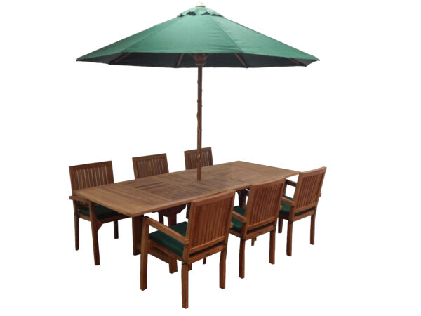 Teak Garden Furniture Sets TAEA240N-KP-C054-NT UM-250-T GRN